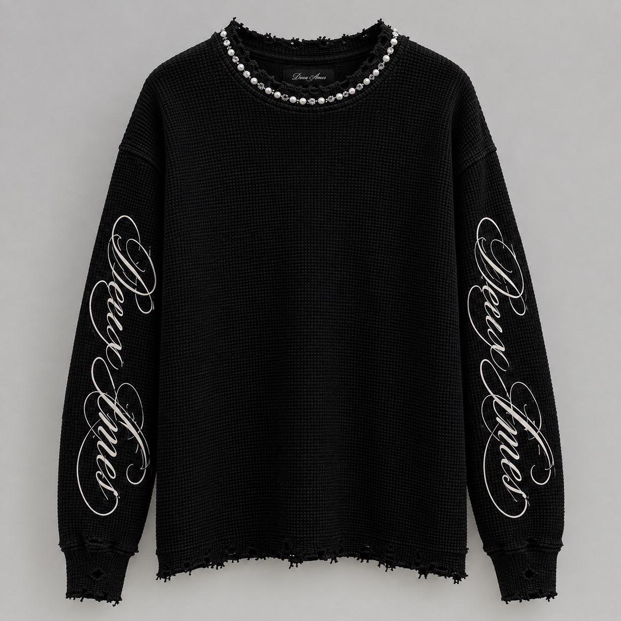 Black Âme waffle knit